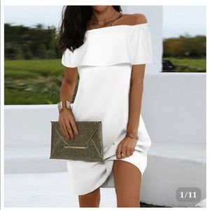 Brand New, never worn.  Off shoulder, A-line dress!